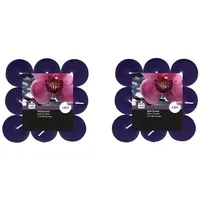 Teelichter Duft 2x18 Stück (36 Teelichter) - Brenndauer: 8 Std., Rußfrei - für Windlicht, Teelicht-Glas, Kerzenständer - Weihnachten, Geschenk, Deko, Hochzeit, Gastro (Lila - Duft: Wilde Orchidee)