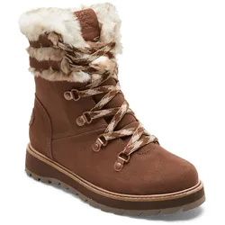 Winterboots ROXY "Brandi", Gr. 9(40), braun (chocolate), Obermaterial: 84% Leder, 12% Chemiefaser-Textil, 4% Metall / Futter: 100% Chemiefaser-Textil / Außensohle: 100% Gummi, Schuhe