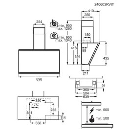 AEG NDV7791SB Wandhaube 90 cm Schwarz