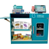 Chr. Tanner GmbH Moderne Supermarkt Theke aus Holz mit integriertem Kassensystem