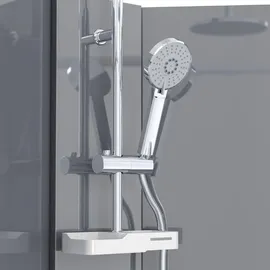 Swiss Aqua Technologies Komplettdusche mit Schiebetür 90 x 90 cm Silber/Weiß  Duschwanne