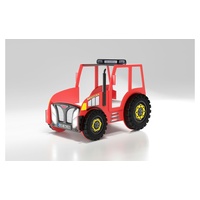 Autobett Traktor , rot , Maße (cm): B: 111 H: 145