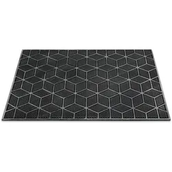 Fußmatte WECON HOME "Bossa Groove", grau (silber grau), B:40cm H:4mm L:60cm, Gummi, Teppiche, Gummi, pflegeleicht, abwaschbar, rutschfest, geometrisches Muster