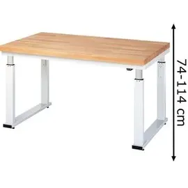 Rau Werkbank adlatus 600 elektrisch höhenverstellbar Buche-Massiv-Platte 1500 mm x 900 mm