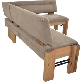 K+W Komfort & Wohnen "Floyd", beige (sand 35, balkeneiche natur), H:90cm T:63cm, 520: Microfaser, 100% Polyester; 760: Microfaser, 100% Polyester, Sitzbänke, Eckbank, Stauraumbank, langer Schenkel rechts oder links in 2 Qualitäten