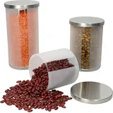 Mambocat Avar Vorratsdosen rund weiß 1,3 l, 1 l, 600 ml 3-teiliges Set