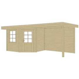 Weka Designhaus 213 B 5,41 x 2,38 m natur mit Anbau