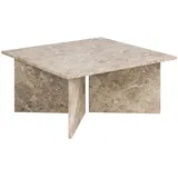 Actona Livetastic Couchtisch Creme, Stein, quadratisch, 90x42x90 cm Couchtische, Marmor