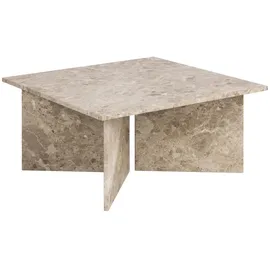 Actona Livetastic Couchtisch Creme, Stein, quadratisch, 90x42x90 cm Couchtische Marmor