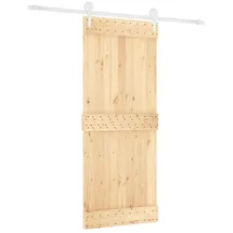 vidaXL Schiebetür rechts 85 x 210 cm Braun/Weiß