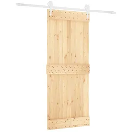 vidaXL Schiebetür rechts 85 x 210 cm Braun/Weiß