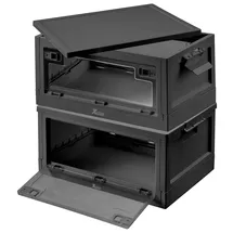 Xcase 2er-Set faltbare Aufbewahrungsboxen mit Deckel, je 45 Liter, schwarz