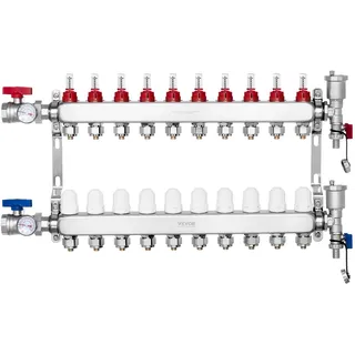 Vevor 10 Heizkreise Heizkreisverteiler Fußbodenheizung,