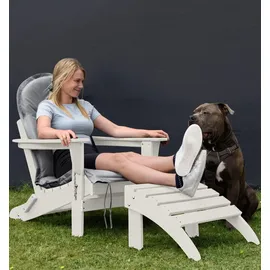 ASPERO Gartenstuhl Adirondack 75 x 75 x 83 cm weiß
