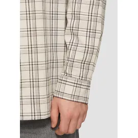 QS Regular Fit: Kariertes Struktur-Hemd aus Baumwolle - beige|grau - XXL