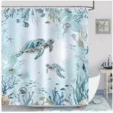 luxuskollektion Duschvorhang Meeresschildkröte Blauer Ozean 180 x 200 cm