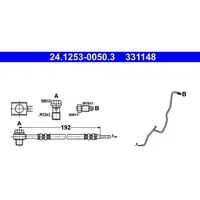 ATE Bremsschlauch mit Rohrleitung hinten links für Skoda Fabia