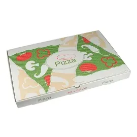 Papstar Pizzakartons pure weiß, rot, grün, creme 60,0 x 40,0 cm, 50 St.