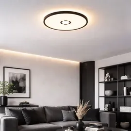 Briloner LED Deckenleuchte 1-flammig rund schwarz 18W