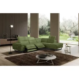 Egoitaliano Ecksofa 2 elektrischer Relaxfunktionen L-Form Grün
