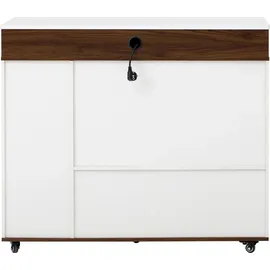 stilvora Esstisch 120 x 76 x 80 cm weiß/Walnuss