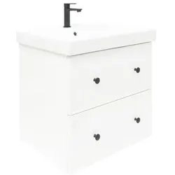 Naturel Forli Badezimmerschrank mit Waschbecken 60x45x46 cm weiß glanz FORLI60BIUVER