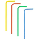 VEPATIM 200 Trinkhalme aus Papier flexibel bunt Ø6mm 24cm