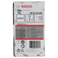 Bosch Professional SK64-20G Senkkopf-Stift verzinkt Tacker-Nägel 50x1.6mm, 2000er-Pack (2608200531)