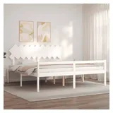 vidaXL Prolenta Premium Seniorenbett Mit Kopfteil 200x200 Cm Weiß
