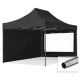TOOLPORT Faltpavillon 3 x 4,5 m inkl. 2 Seitenteile Schwarz