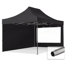 TOOLPORT Faltpavillon 3 x 4,5 m inkl. 2 Seitenteile Schwarz