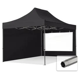 TOOLPORT Faltpavillon 3 x 4,5 m inkl. 2 Seitenteile Schwarz