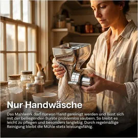MMobiel Getreidemühlen-Aufsatz 12 Mahlgrade beige/weiß