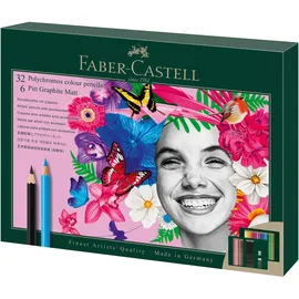 Faber-Castell Polychromos & Pitt Graphite Malset 40 St. mehrfarbig