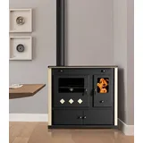 Kaminofen mit Backfach und Herdplatte Pracktik Lux Beige LINKS Holzofen 9,5 kW Kamin Ofen Dauerbrandofen Werkstattofen Schwedenofen Hüttenofen Hei... - Beige
