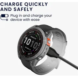 kwmobile USB Kabel Charger kompatibel mit Garmin Fenix 5 / Fenix 6 / Fenix 7 / Forerunner 745 / Tactix Delta Ladekabel - Smart Watch Ersatzkabel - Fitnesstracker Aufladekabel in Schwarz