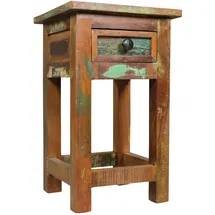 FineBuy Beistelltisch 50 cm Nachttisch Massiv Holztisch Nachtkonsole