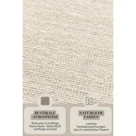 HANSE HOME Teppich Jaipur Juteteppich, als Läufer und in Rund, rechteckig, Höhe: 10 mm, 100% Naturfaser, Wohnzimmer, Esszimmer, Schlafzimmer, GRS weiß rechteckig | 120 cm x 170 cm x 10 mm