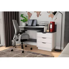 byLIVING Schreibtisch Belfast Weiß / Anthrazit
