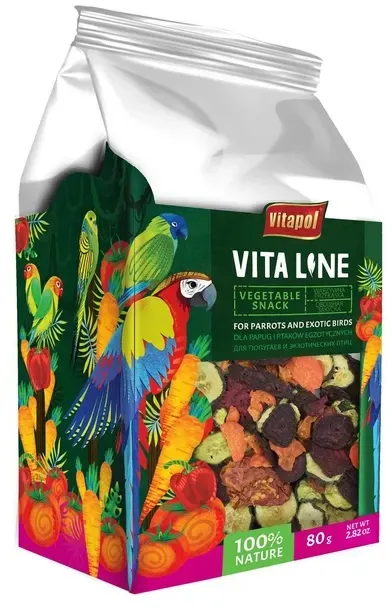 VITAPOL Gemüsesnack für Papageien und exotische Vögel 80g