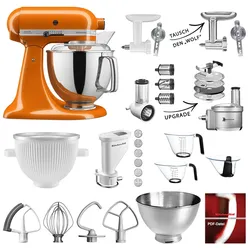 KitchenAid Küchenmaschine Artisan 5KSM175PSHY Mega-Sommer Set Honey