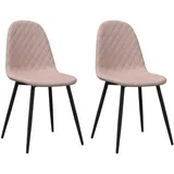 vidaXL Esszimmerstühle 2 Stk. Rosa Samt