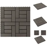 Fußböden & Teppichböden - Living 22 Stk. Terrassenfliesen 30 X 30 Cm 2 Qm Wpc Dunkelbraun