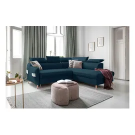 miuform Ecksofa mit Schlaffunktion Sweet Harmony ¦ blau ¦ Maße (cm): B: 253 H: 95
