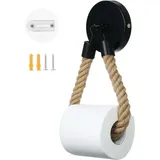 Ulisem Toilettenpapierhalter ohne Bohren, Vintage Toilettenpapierhalter, Mattschwarzer Toilettenpapierhalter für Bad und Toilette