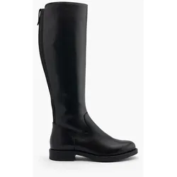 Leder Stiefel - Damen - schwarz
