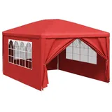 vidaXL Partyzelte 4 x 3 m inkl. 4 Seitenteile Rot