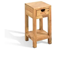 WOLFMÖBEL Blumensäule Yoga Holz Braun Sheesham 60 cm