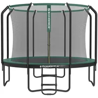 SONGMICS Gartentrampolin Ø 305/366 cm Trampolin, gepolstertes Gestell grün