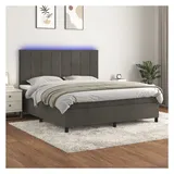 vidaXL Boxspringbett 180 x 200 cm Dunkelgrau